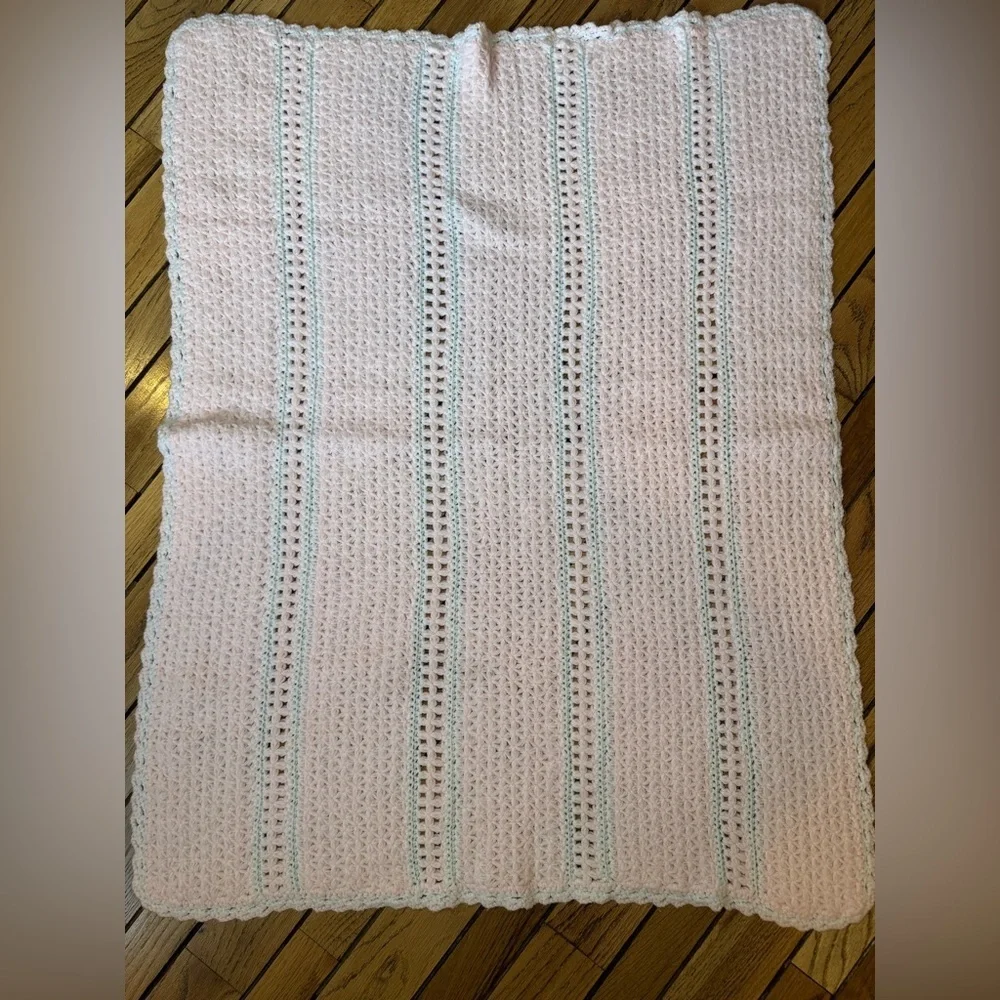 Handmade Pink Crochet Baby Blanket